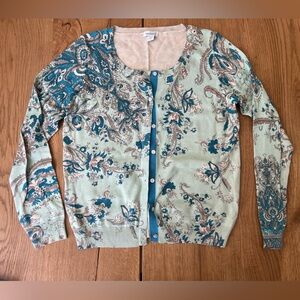 Sundance Women's Cardigan Sweater Size S Floral Paisley Boho 100% Cotton
